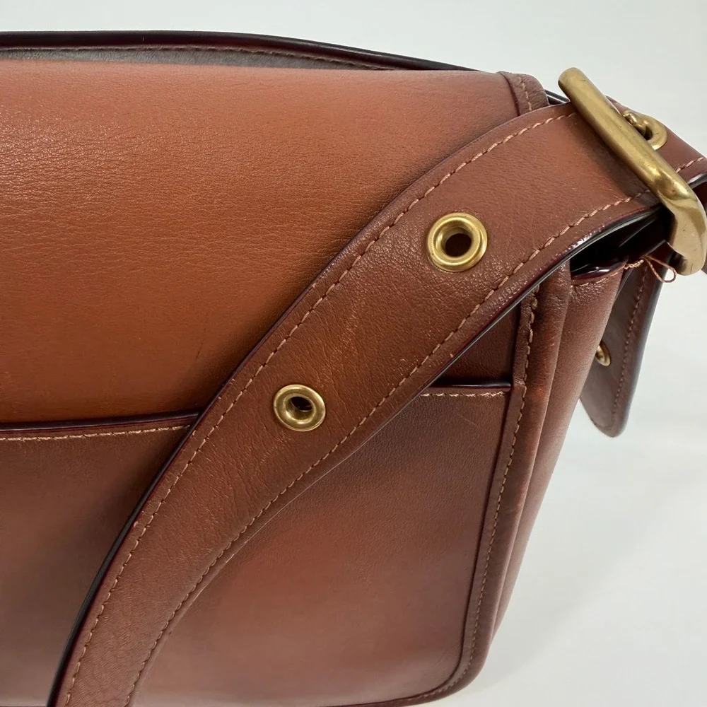 Coach Rambler 1941 Saddle Glovetanned‎ Leather Turnlock Brown Crossbody Bag - Picture 4 of 16